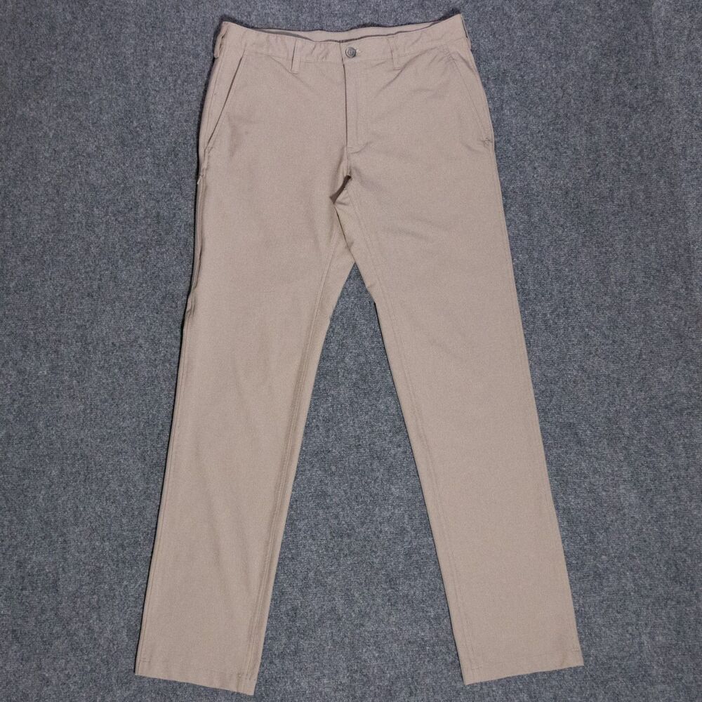 Bluffworks Envoy Lightweight Travel Pants Tan Regular Fit Stretch Men's 32x34